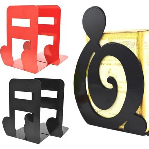 2Pcs Musical Book Holder High Note Shape Book Stand Bookend Red Black Bookshelf porte livre sur pied органайзер для канцелярии