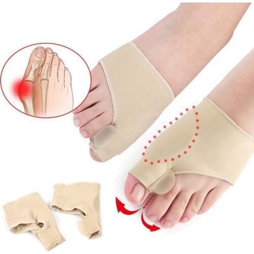2Pc Toe Separator Hallux Valgus Bunion Corrector Orthotics Feet Bone Thumb Adjuster Correction Pedicure Tools Sock Straightener
