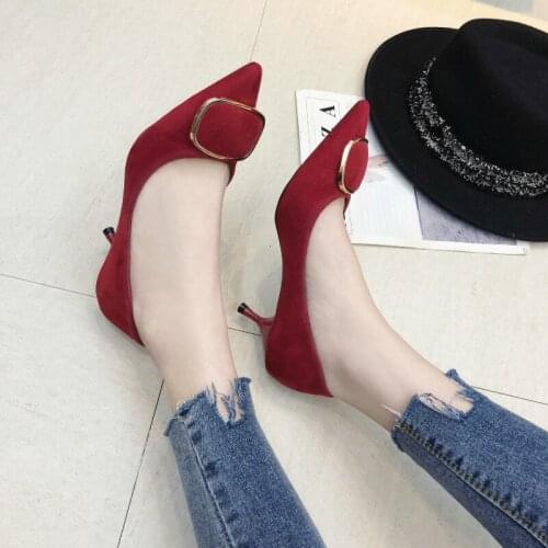 2020 Explosion Spring Fashion Womens Singles Shoes Solid Color Pointy thin heel Elegant Banquet Daily Womens Shoes U22-70