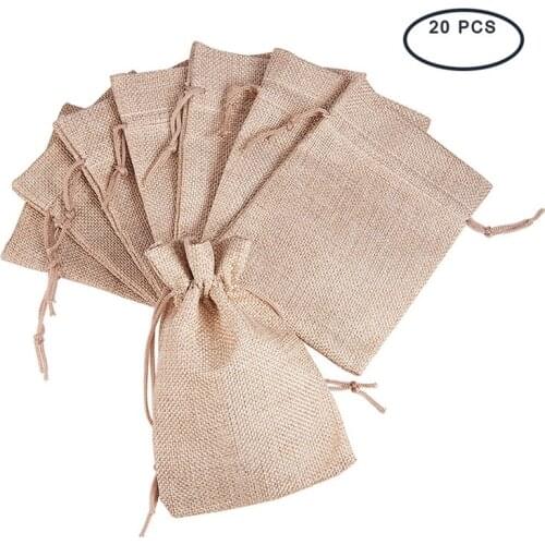 24pcs Wood Color Double Drawstring Bag Favor Bags Jewelry Pouch Reusable Bags Small Fresh Simple Tea Bags Souvenir Gift Bag