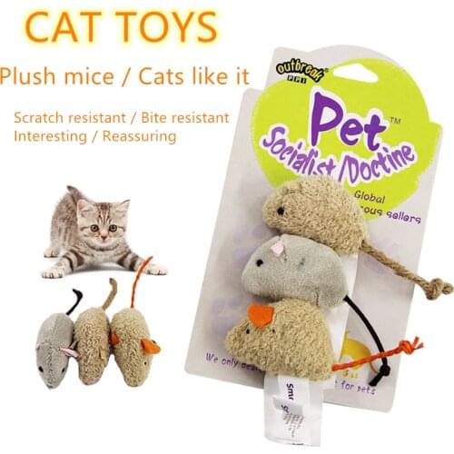3pcs/let Plush Mouse Cat Toys Interactive Pet Cat Exercises To Relieve Boredom Plush Cat Toy Funny Mouse Sphinx Toys for Kittens