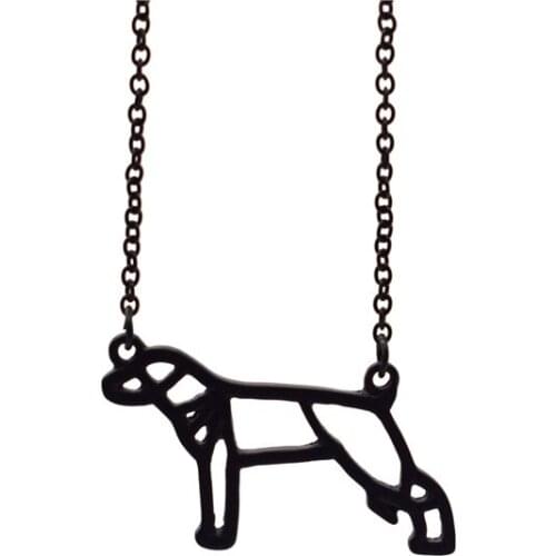 4 Colors Origami Greyhound Necklace Geometric Jewellery Whippet Pendant Necklace Women Pet Dog Jewellery