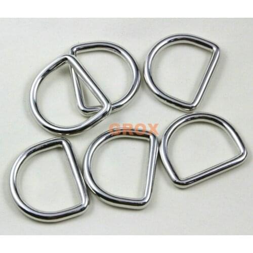 50 Pieces 26.5mm Nickel Color Welded Metal D Ring Purse Bag Dee Ring