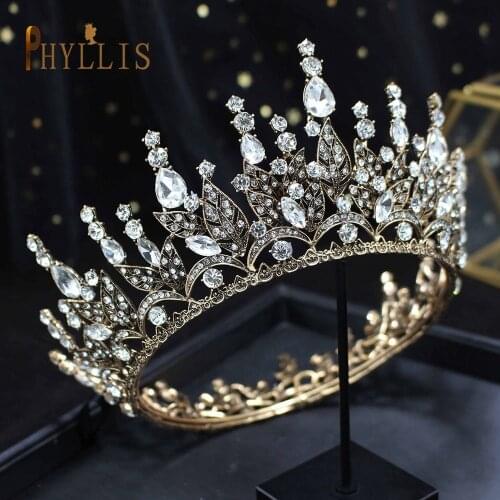 A126 Halo Crown Wedding Heir Crown Gold Craft Hair Ornaments 2021 Bridal Tiaras Crystals Birthday Party Headpiece