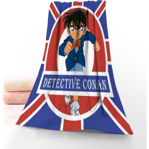 Custom Detective Conan Bath Towel Washcloth Home Textile Travel Hand Face Towel Microfiber Fabric Bathroom Towels For Adults