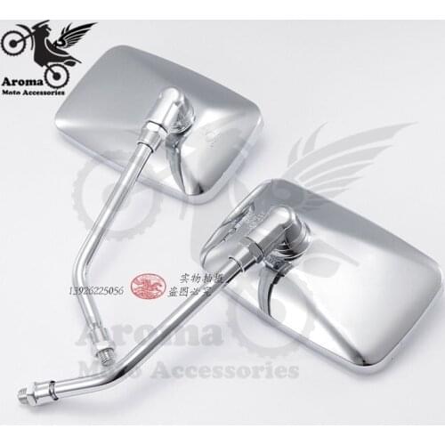 Chrome silver 10mm 8mm universal motorbike side mirrors for suzuki kawasaki honda yamaha mirror motorcycle rearview mirror moto