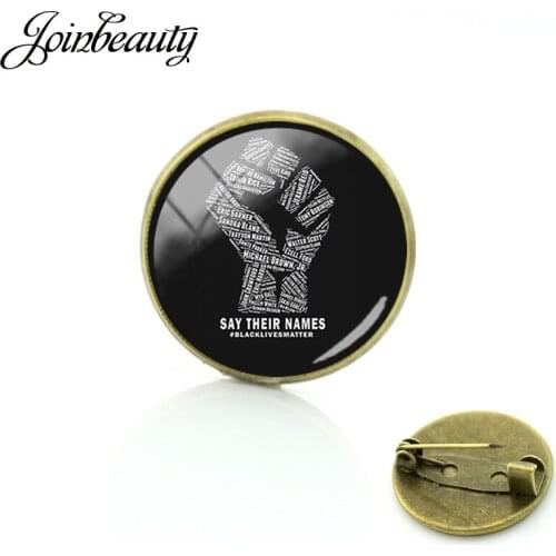 JOINBEAUTY African American Protest I Can't Breathe Brooch Badge Round Glass Cabochon Men Vintage Jewelry Accessories Pins BL40