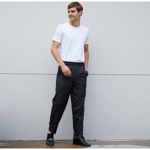 Chefwear pants custom design restaurant waitress work trousers mens grey striped fashion tie dye chef pants uk free shipping