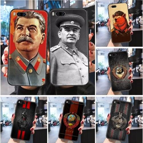 Stalin Lenin Soviet Union ussr cccp Phone case For Xiaomi Mi Max Note 3 A2 A3 8 9 9T 10 Lite Pro Ultra Frosted black soft coque