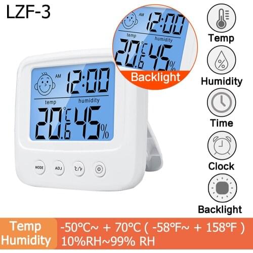 Backlight LCD Digital Temperature Humidity Meter Home Indoor Electronic Hygrometer Thermometer Weather Station Baby Room 123