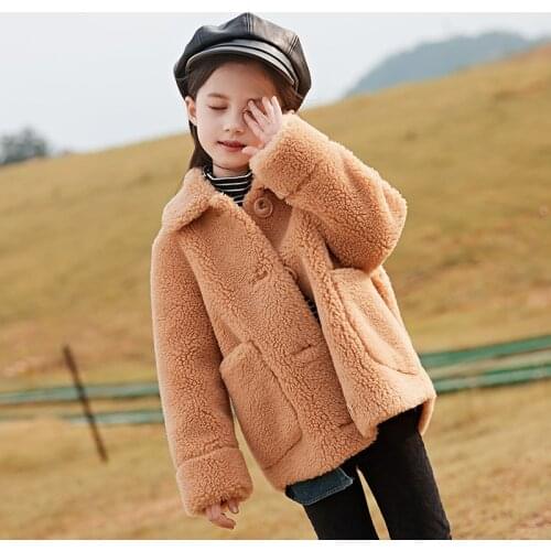6-12 years children clothes toddler girl winter clothes kids coat jacket Korean Fashion Girl Granular Fleece Coat autumn clothes