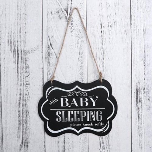 BABY SLEEPING Wood Hanging Plaques Decorative Please Knock Softly Baby Sleeping Door Sign Sign Home Decoration