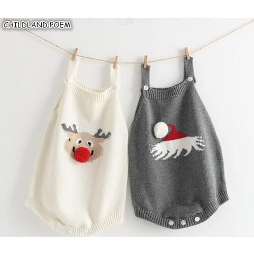Baby Knitted Romper Christmas Baby Clothes Newborn Boy Romper Cotton Infant Baby Costume Baby Jumpsuits Girl Boys Overall