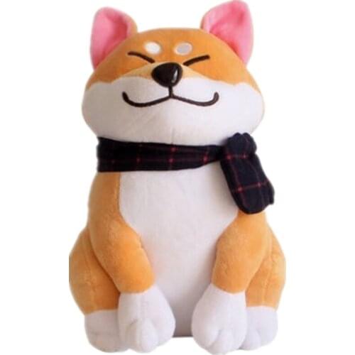 Dorimytrader 45cm Big Lovely Animal Shiba Inu Plush Toy Stuffed Soft Cartoon Cute Akita Dogs Doll Present for Kids DY61555
