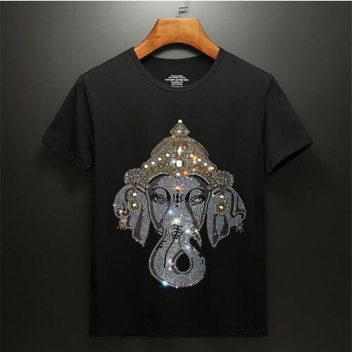 Short-sleeved T-shirt men simple round neck stretch stripes summer new top clothing tshirt street