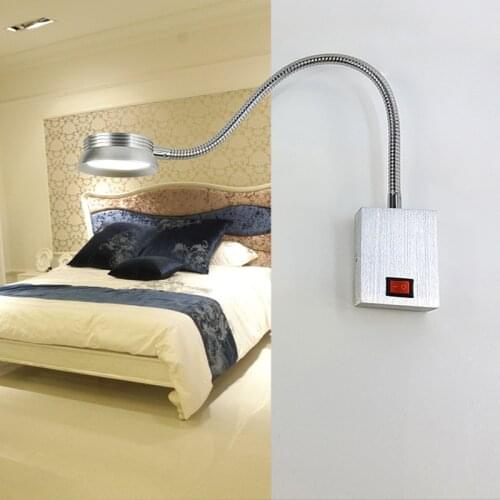 5W Flexible Led Wall Light Fixtures Sconce Led Wall Lamps for Reading Bedroom Indoor Light AC 110V 220V Book Lights With Knob