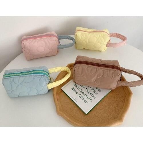 Hylhexyr Portable Travel Cosmetics Bags Flower Lipstick Storage Box Polyester Cotton Zipper Makeup Wash Bag For Female