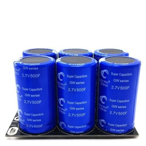 Farad capacitor 2.7v 500f 6 peças/1 conjunto, super capacitância com placa de proteção, capacitores automotivos