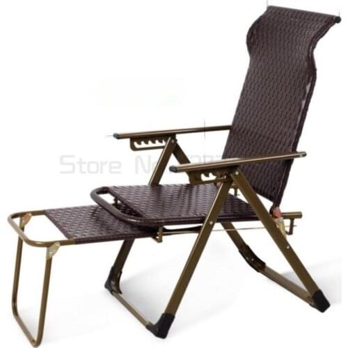 Rattan chair recliner folding lunch break household balcony leisure single light lazy old man cool back chair