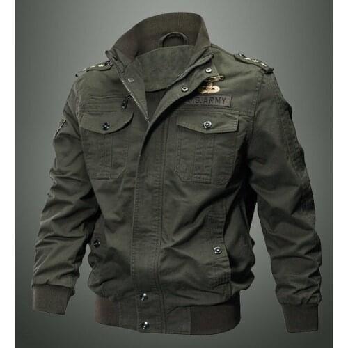 Autumn And Winter Mens Multi Pocket Military Jacket Pure Cotton Casual Work Jacket Large Loose Cotton Jacket Special Forces Men