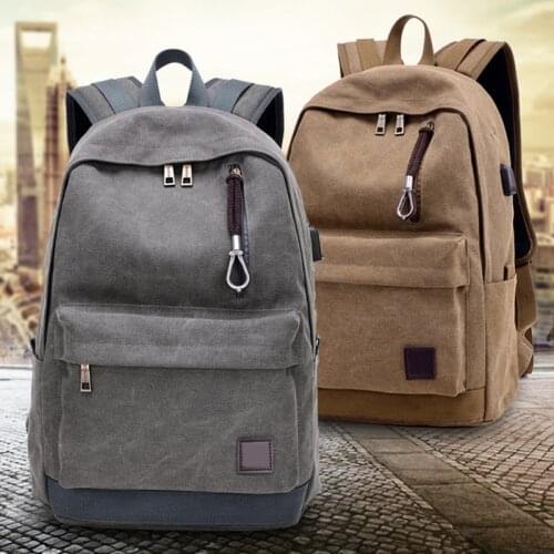 Multi-function Men Laptop Camera Shoulder Bag Travel Larger Capacity Rucksack Camera Laptop Notebook Backpack Canva Bag USB Port
