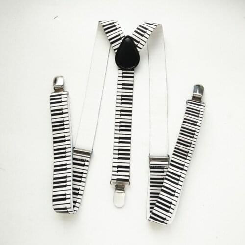 Fashion Piano Keyborad Printed suspenders for men and women high quality adult leather Suspender Kids braces Y-back BD032