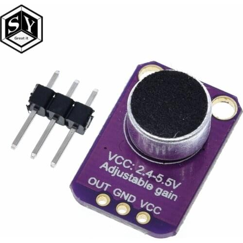 GREAT GY-MAX4466 MAX4466 Electret Microphone Amplifier Module Adjustable Gain OUT GND VCC Amplifier Board 2.4-5V DC For Arduino