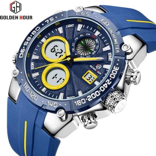 GH133 Watch Male Multi-function Watch Student Quartz Waterproof Silicone Band Watch MenBusiness Watch