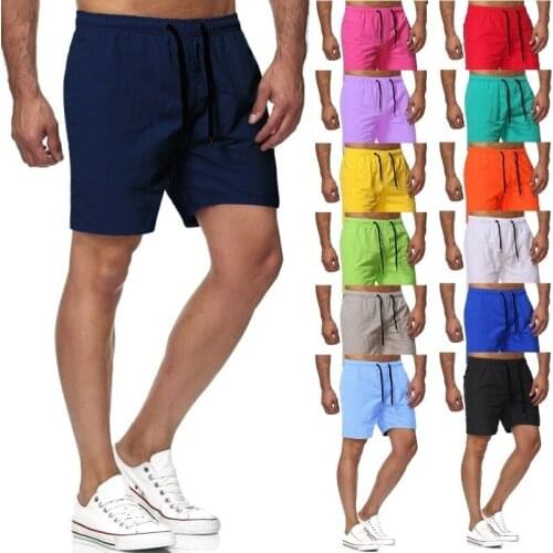 Mens Solid Color Five-point Pants 2021summer New Casual Beach Pants Trendy Mens Sports Fitness Shorts 13 Colors M-3XL