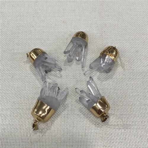 Natural Stone Crystal Transparent Pendant Ladies Charm Necklace Pendant for Handmade DIY Necklace Bracelet Jewelry Making