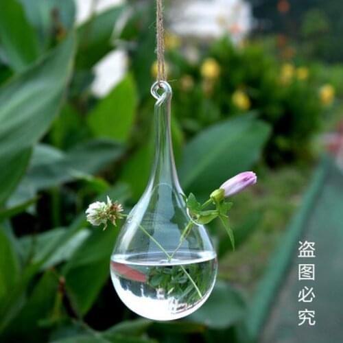 New transparent crystal glass vase with modern European style glass drop ball and creative hydroponic flower bottle