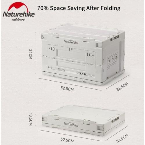 Naturehike Lightweight Portable Folding Storage Box 50L Large Capacity PP Box Double Door Camping Picnic Travel Sundry Tool Box