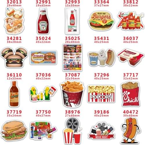 DIY Craft Supplies Sewing Accessories Cartoon Burgers And Fries Printed Planar Resins Mold 10 Pieces. PR-32013