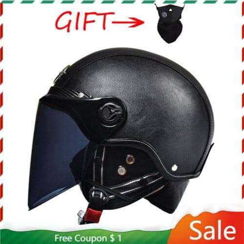 Half Face Helmet Hombre Cascos De Moto Para Mujer Open Face Classic Motorcycle Original Protective German Capacete Vintage