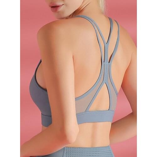 Fitness Sports Bra for Women Push Up Solid Cross Back Yoga Running Gym Training Workout Femme Padded Underwear Crop Tops Female