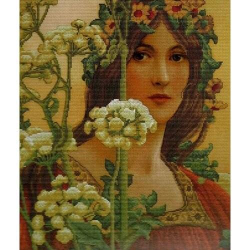 Top Manufacturer Embroidery Flower Girl Cross Stitch Set for Beginners with 100% Cotton Flosses & Free Shipping for Wall Decor