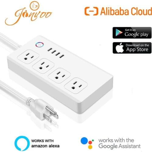 Jinvoo Smart Power Strip 10A US,Smart Power Bar Multiple Outlet Extension Cord with 24 USB and 4 AC Plug,ETL Certification
