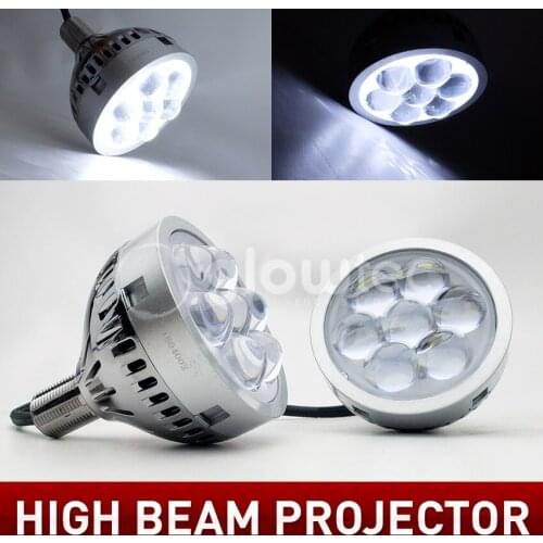 Universal 17.6W*2 LED High Beam Far Shooting 2.5" Single Beam Projector Lens with Led Devil Eye for Headlight H7 9005/9006 etc