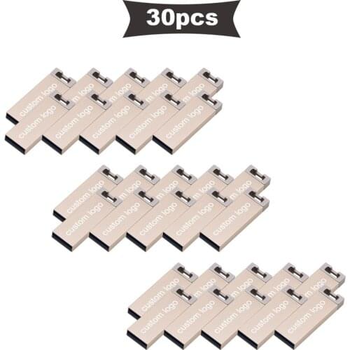 30pcs/lot Custom Logo USB 2.0 Flash Drive Pendrive 4GB 8GB 16GB 32GB 64GB 128GB Pen Drive Flash USB Stick Memory Stick for Gift