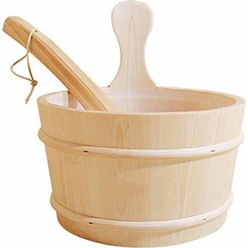 Sauna Bucket with ladle Sauna Accessories for Steam Room , Sauna Bucket,Ladle, Plastic Liner Included