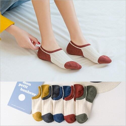 Spring and Summer Mesh Invisible Womens Socks Japanese Harajuku Cotton Socks Interesting Solid Color Socks Boat Socks