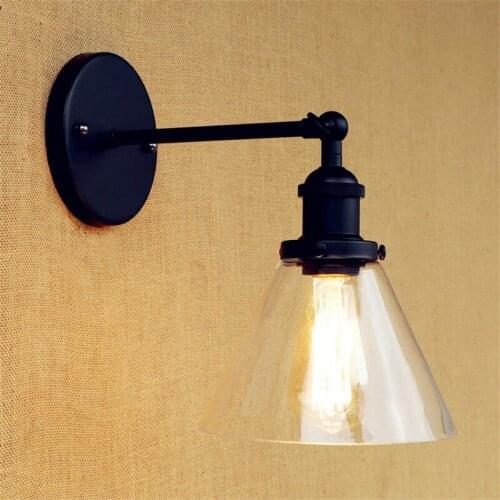 Loft Style Retro Wall Lamp Glass Lampshade Wall Sconce Edison Industrial Vintage Wall Light Fixtures Indoor Lighting Wandlamp