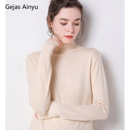 Gejas Ainyu sweater women fashion women turtleneck Plus Size Cashmere sweater knitted pullover women sweter winter tops new