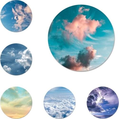 Sunny Sky Cloud Icons Pins Badge Decoration Brooches Metal Badges For Clothes Backpack Decoration 58mm