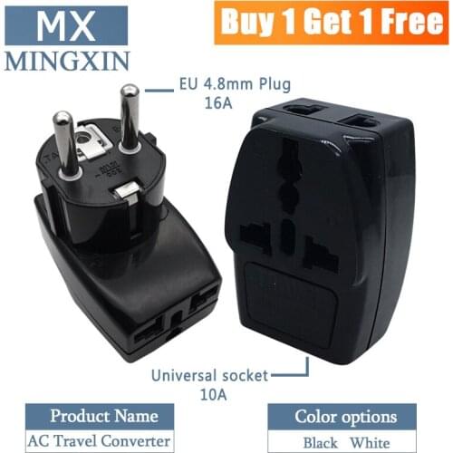 2PCS-Universal European KR EU Plug Adapter AU UK American US to EU German Travel Adapter Electrical Plug Socket Outlet