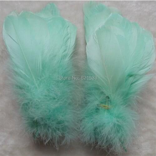 200pcs/lot! Dark Mint Green Goose Nagoire Feathers, Loose Goose feathers,13-18cm long,craft feathers for masks