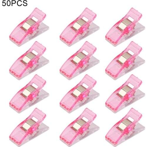 50Pcs/Set Plastic Sewing Clip Household Handmade Crafts Clip Pink High Quality Clover Wonder Plastic Clip Sets