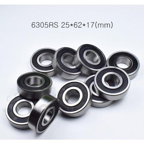 6305RS 25*62*17(mm) 1piece bearing abec-5 rubber sealed bearing Thin wall bearing 6305 6305RS chrome steel bearing