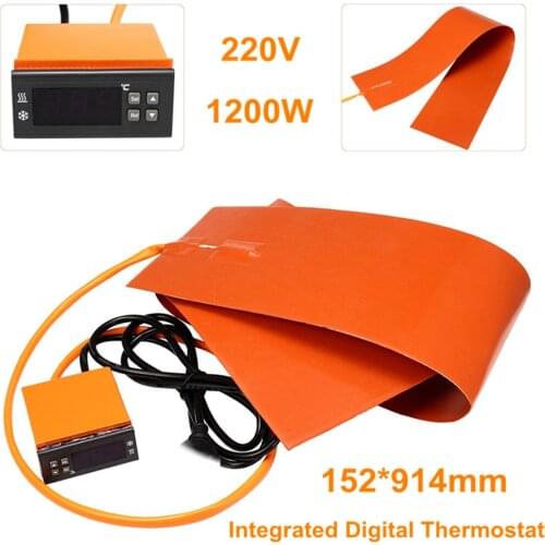 6x36'' 220V Guitar Side Bending Silicone Heat Blanket Integrated Digital Thermostat Controller Guitar Accessories 1200W