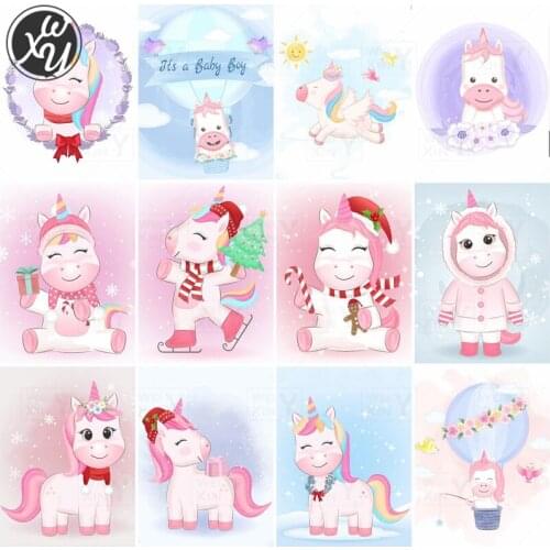 Diamond Painting Unicorn Full Drill Cross Stitch Kits for Adults Square Round Mosaic Art Accessories Rhinestones for Home Decor